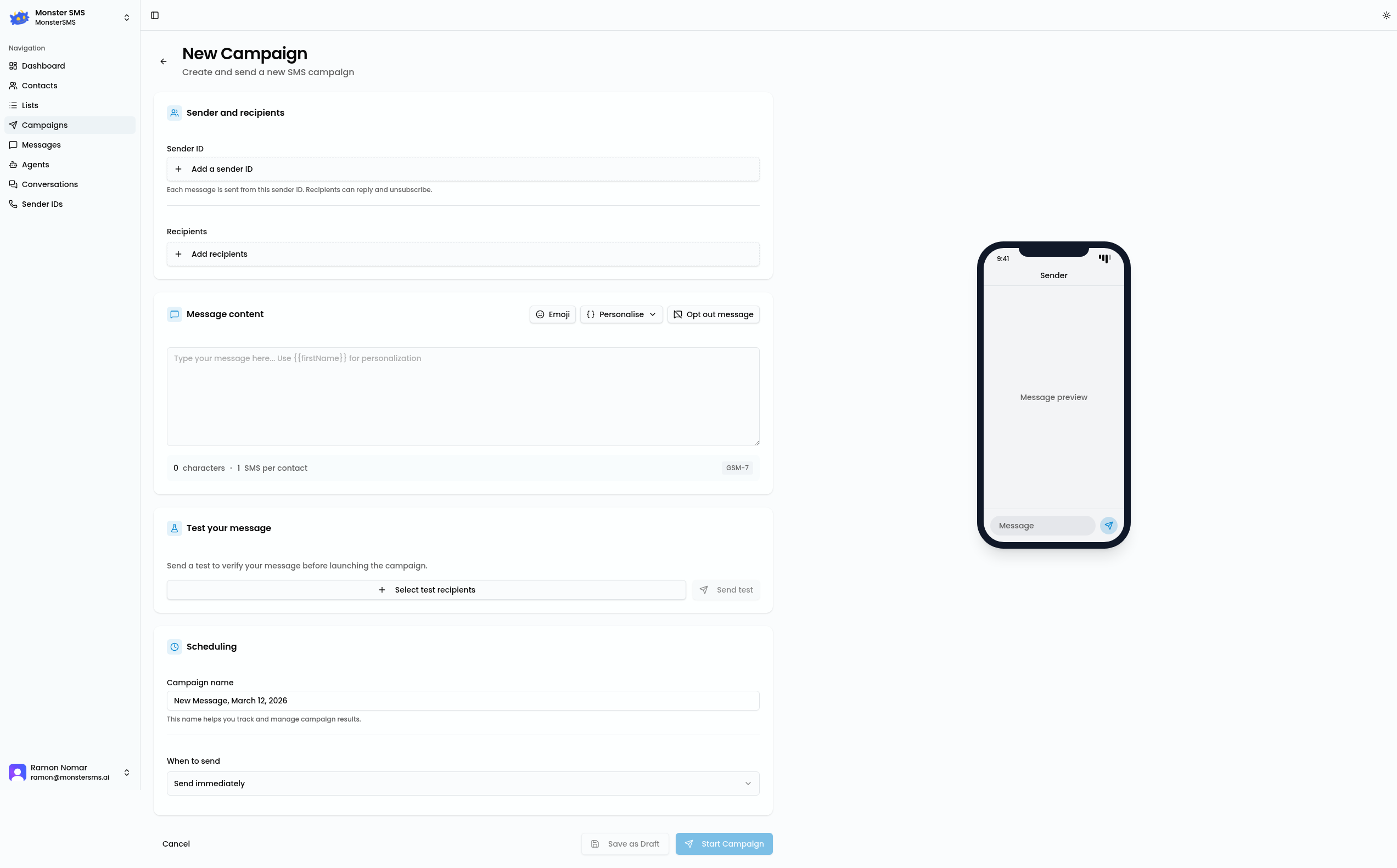 Create campaign builder